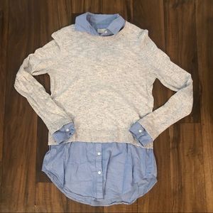 Grey Sweater with layered look - Size Small